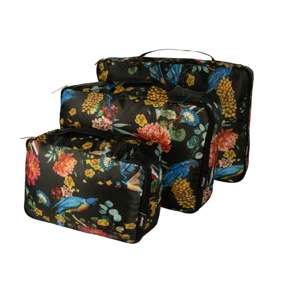 Cubos Organizadores para viaje x 3 Citybags RS estampado Azulejos