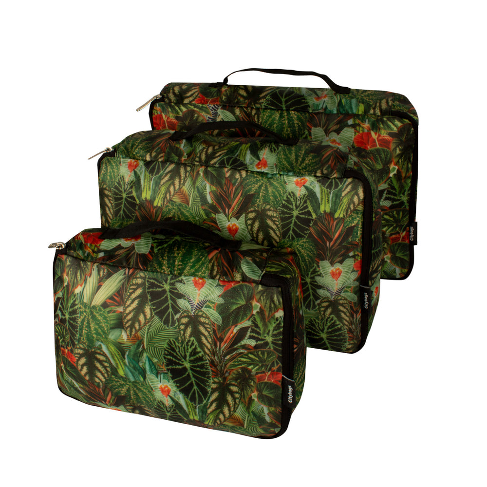 Cubos Organizadores para viaje x 3 Citybags RS estampado Botanica