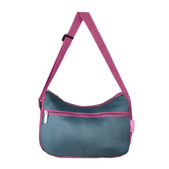 Bolso City Manos Libres Plegable Azul-Fucsia