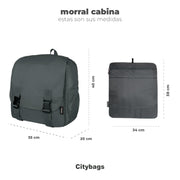 Guía de medidas morral abierto 40x35x20 cm y cerrado - Citybags