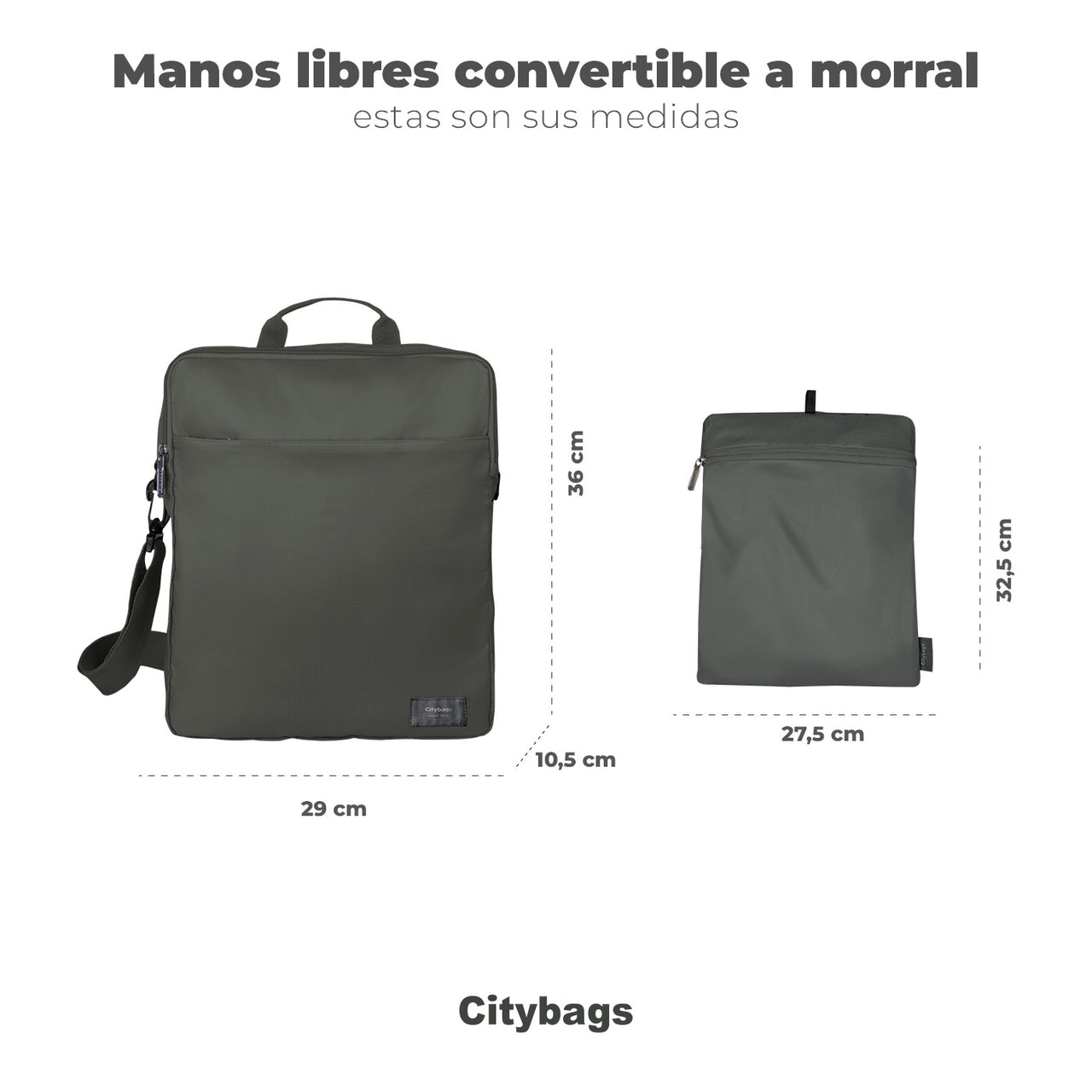 Bolso Manos Libres Convertible a Morral Citybags ULTRA POP