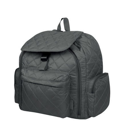 Morral Mochilero Pequeno Puffer Gris