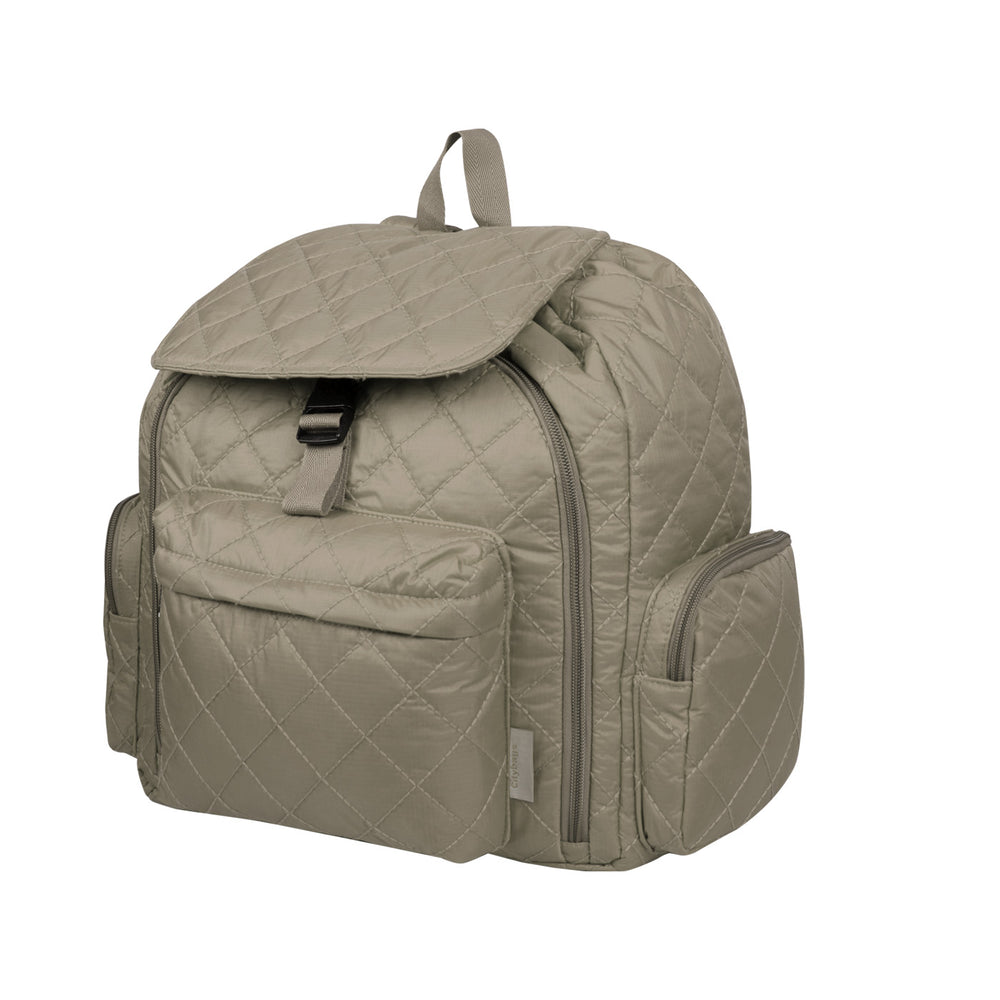 Morral Mochilero Pequeno Puffer Beige