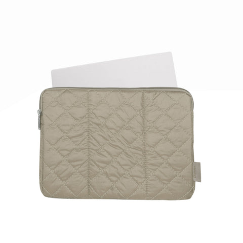 Estuche Laptop Pequeño Puffer Beige 33x23x2