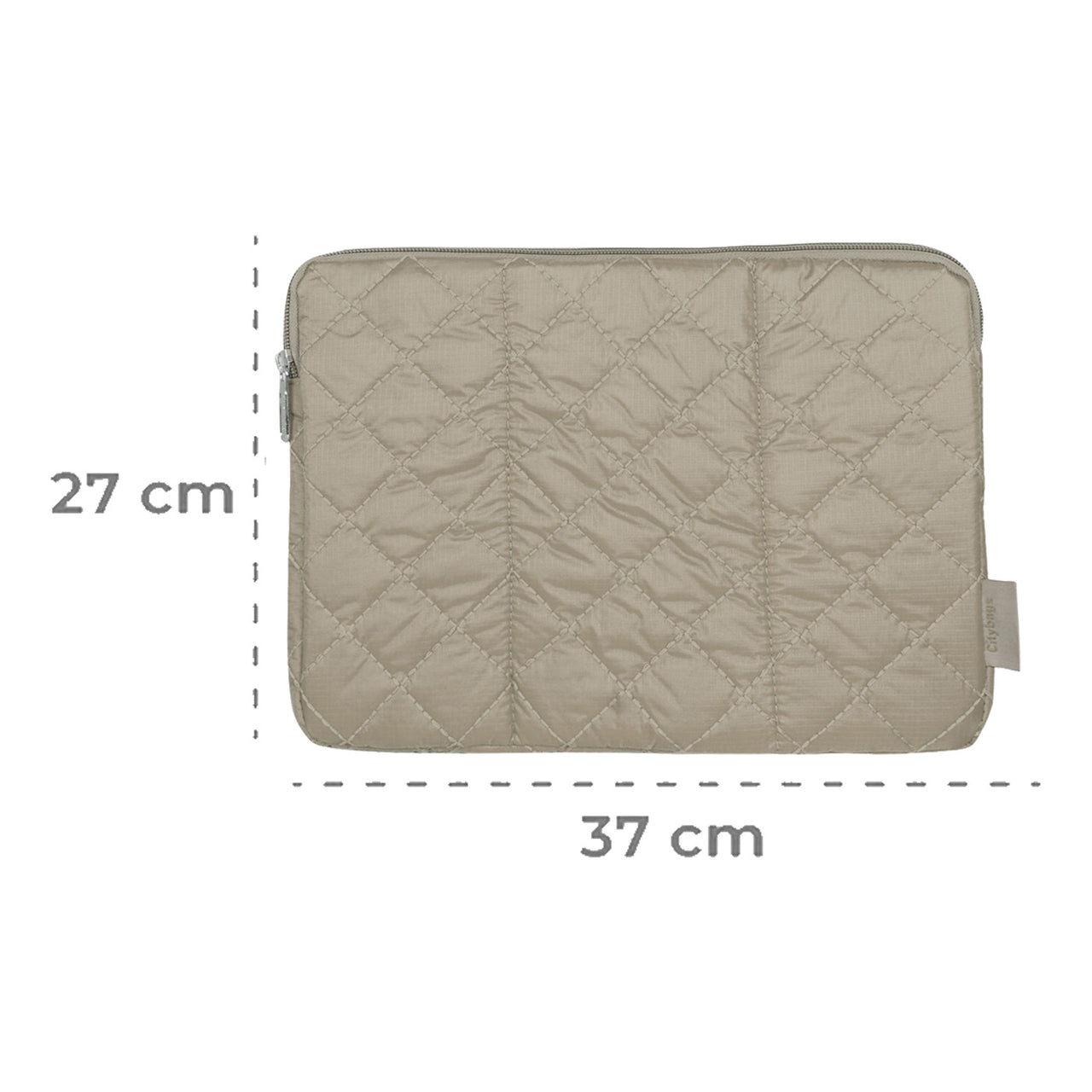 Estuche Laptop Grande Puffer Beige 37x27x2cm