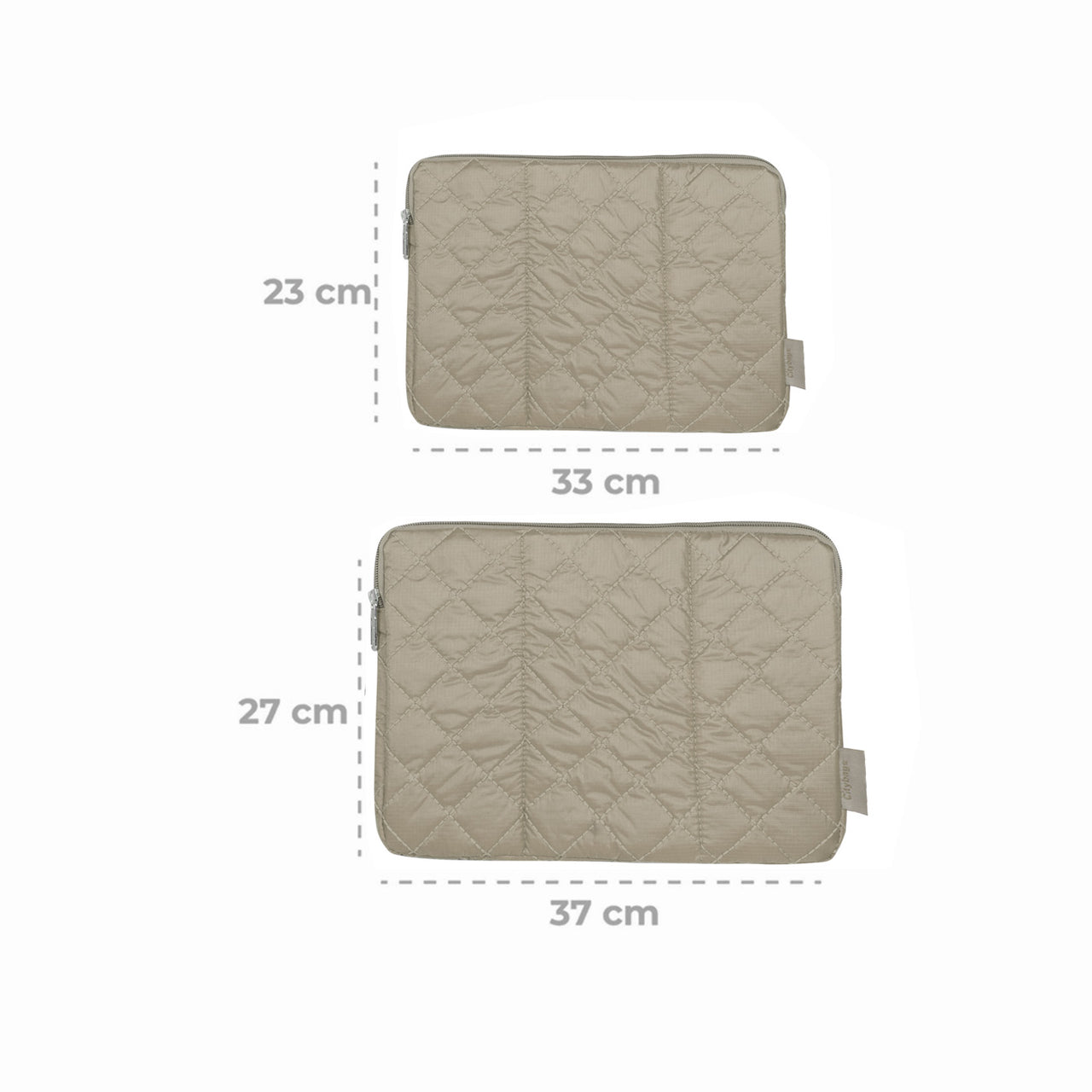 Estuche Laptop Pequeño Puffer Beige 33x23x2