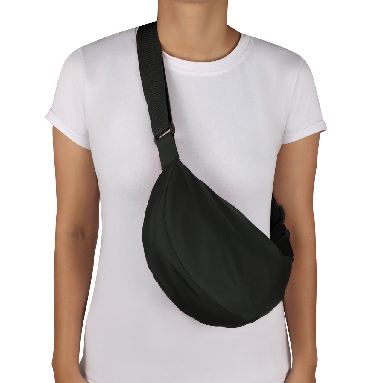 Bolso City Pequeño Manos Libres Plegable Color Negro