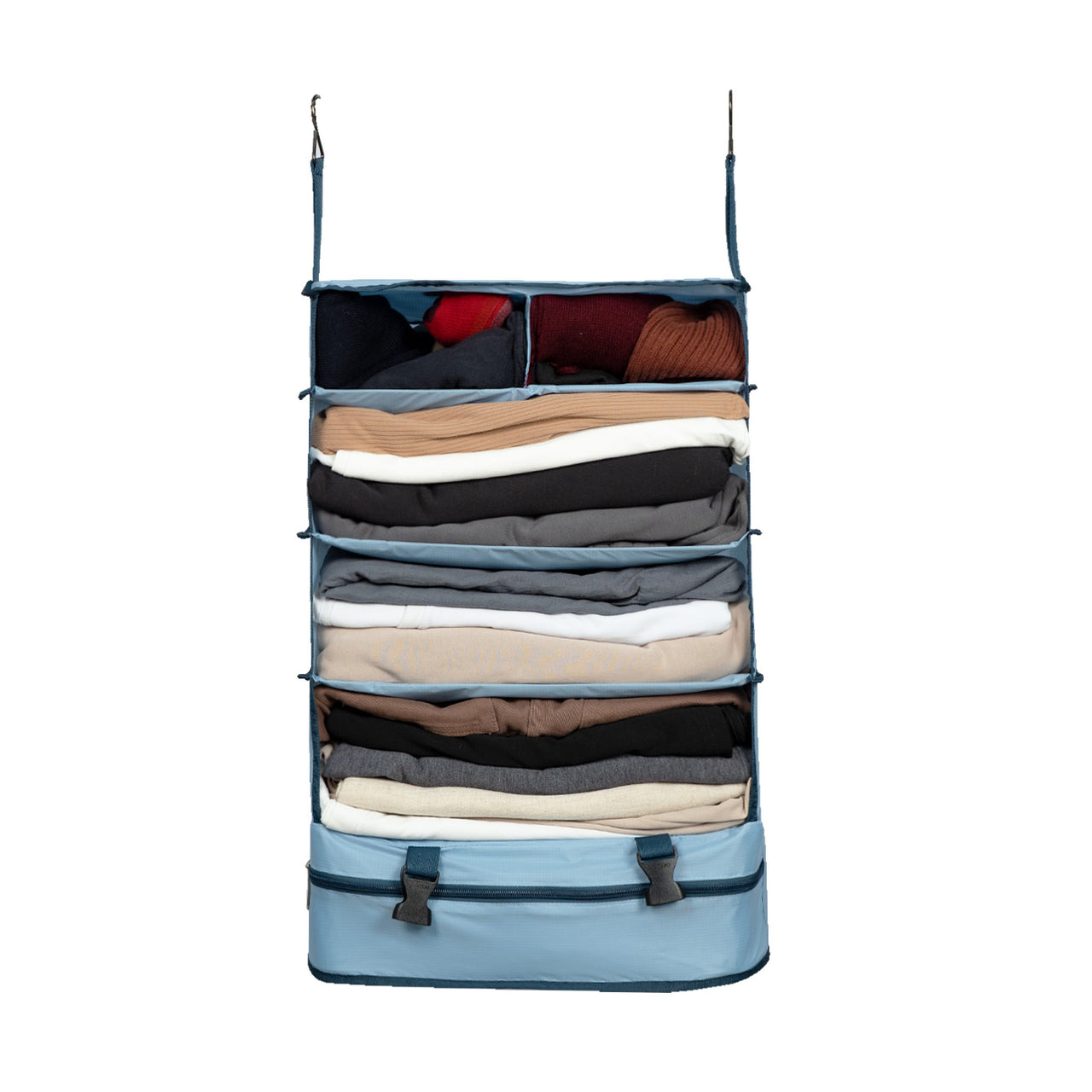 Cubos Organizador de viaje Acordeon 6 compartimientos Light Azul Claro