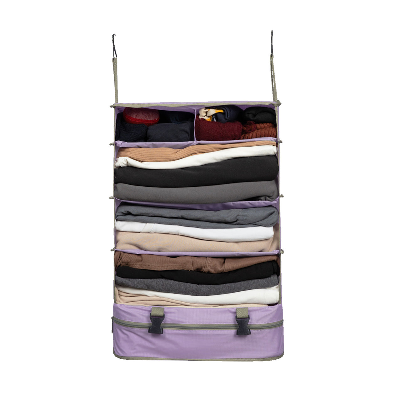 Cubo organizador acordeon de 6compartimientos Morado Lila -BE