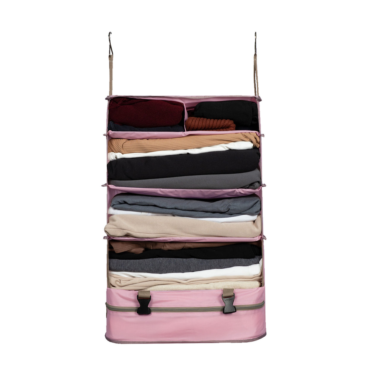 Cubos Organizador de viaje Acordeon 6 compartimientos Light Rosado