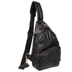 Bandolera Cruzada de Viaje Mediana Ultra Brillante Negro -NG