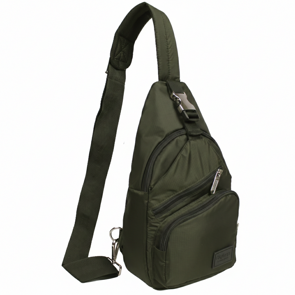 Bandolera Cruzada de Viaje Mediana Light Verde Militar -VM