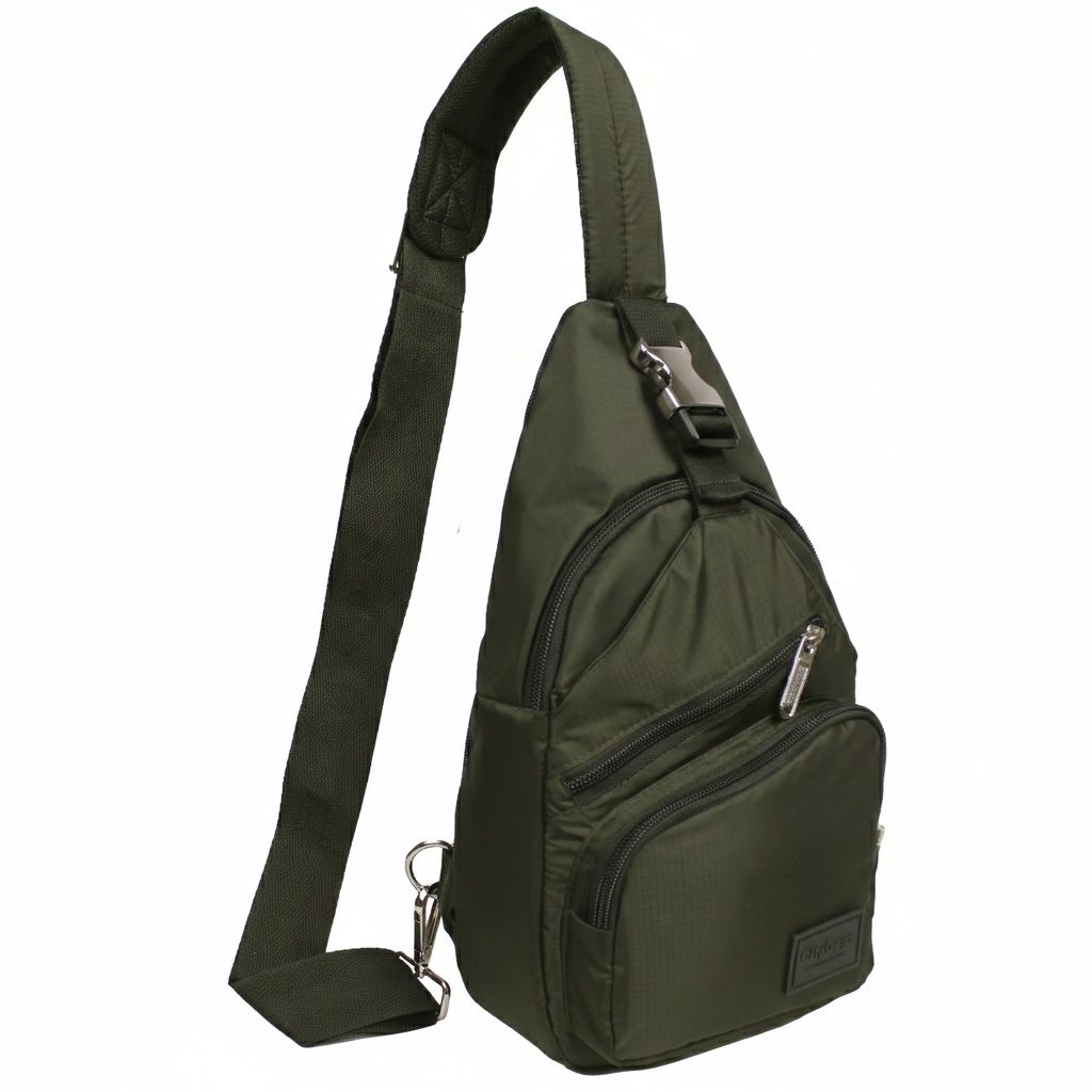 Bandolera Cruzada de Viaje Mediana Light Verde Militar -VM