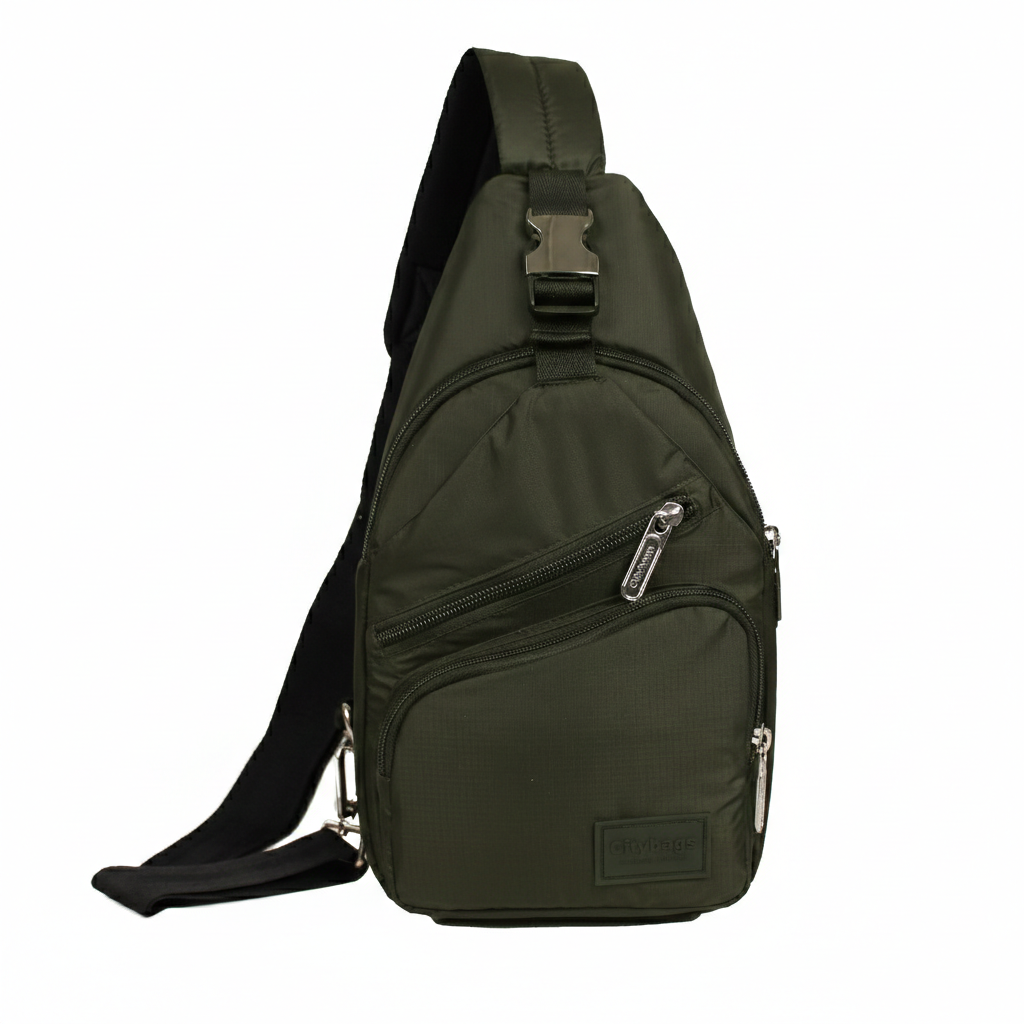 Bandolera Cruzada de Viaje Mediana Light Verde Militar -VM