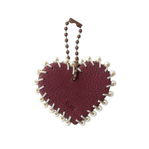 Charm Corazón bordado Wine