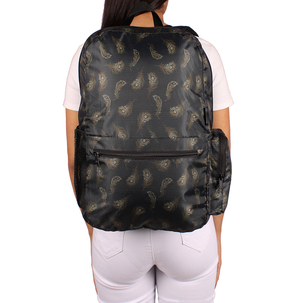 Morral Plegable Estampado Plumas Citybags Multicolor